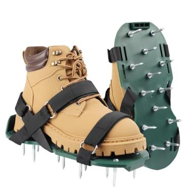 Imagem de TRINKA Sapatos De Aeração Para Gramado, Grampos Grama, Com Pontas Revestimento Piso Epóxi, Concreto Autonivelante, Trabalho Em Quintal (Preto)