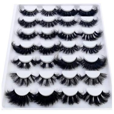 Imagem de Cílios postiços AMSDCN Fluffy Mix 14/16 pares de vison 3D de 10-25 mm