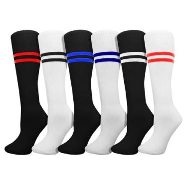 Imagem de Meias de futebol Winterlace para crianças, 6 pares, meninos e meninas,