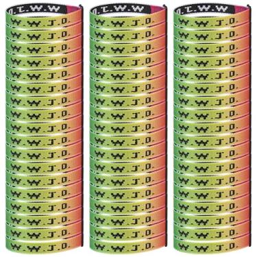 Imagem de Meajjew 54 peças WWJD pulseira cristã pacote para mulheres homens, presentes cristãos pulseiras WWJD ajustáveis a granel - What Would Jesus Do Wristbands, Fibra de poliéster, Sem Pedra Preciosa