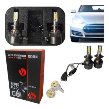 Imagem de Kit Super Ultra LED H4 6000K 72W + Par T10 12V