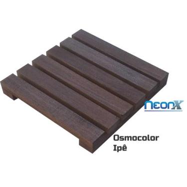 Imagem de Deck De Madeira Modular 30x30 Cm Réguas 4 cm Com Pintura Neonx, Osmoco