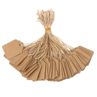 Imagem de Etiquetas de preço: JijaCraft, 1000 unidades de papel kraft marrom com