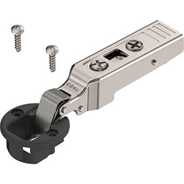 Imagem de Blum Inc. 75T4100 Dobradiças de porta de armário de vidro rosqueadas com tampa de clipe com ângulo de abertura de 94 graus e função de fechamento automático, niquelado