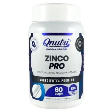 Imagem de Zinco Quelato 30 mg 60 Cápsulas Suplemento Alimentar Sem Glúten Sem Lactose Qnutri