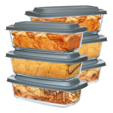 Imagem de Conjunto 6 Assadeiras de Vidro Life 1.8L – Formas para Preparar Pães e Bolos, Armazenar e Servir Refeições, Refratárias para Forno