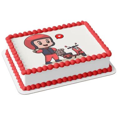 Imagem de Papel arroz para bolo festa comemoração feliz aniversário entregador m