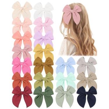 Imagem de Clipes de cabelo Doboi, 5,5", laços para bebês e meninas, 20 peças de 