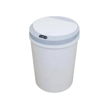 Imagem de Lixeira Inteligente Touch Branca Automática Redonda 12 Lts