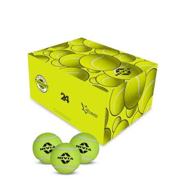 Imagem de NIVIA Bola de tênis de críquete/peso pesado (amarelo, pacote com 24)