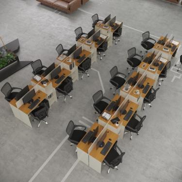 Imagem de Estação De Trabalho 20 Lugares Tech Office 20 Mesas 16 Armár - Off White E Cedro Off White E Cedro