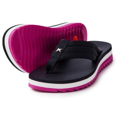 Imagem de Chinelo Kenner Kyra Pro Comfy Feminino - Rosa e Preto, 36