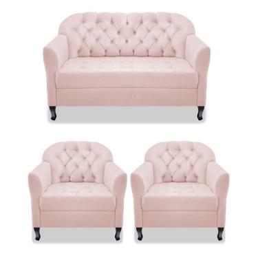 Imagem de Kit Namoradeira E 02 Poltrona Julia A02 Rosê