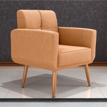 Imagem de Poltrona Decorativa Para Sala Lages Boucle Mostarda