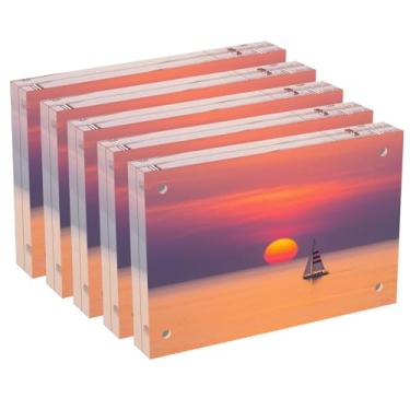 Imagem de patscorai 5 porta-retratos de acrílico, 10 x 15 cm, moldura magnética horizontal dupla face, transparente, sem moldura, para exibição de mesa