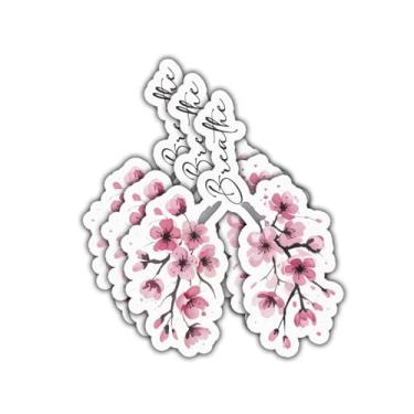 Imagem de (3 peças - 7,6 cm) Adesivos florais para pulmões respiráveis, decalques de vinil vintage de anatomia botânica presentes para estudantes de medicina, enfermeiros, médicos, profissionais de saúde, para