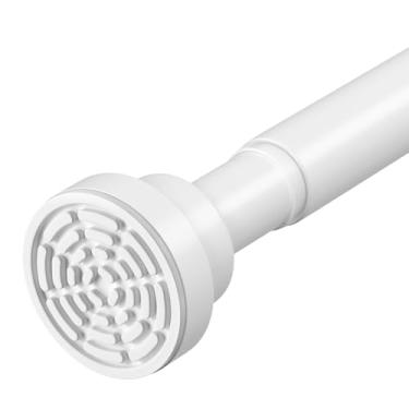 Imagem de Varão de cortina para janelas de 78 a 197 cm, varões de cortina de tensão brancos sem perfuração, haste de tensão de chuveiro, hastes ajustáveis para janelas, armários, portas