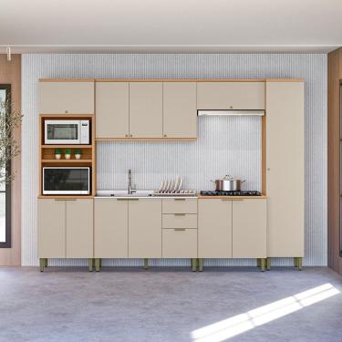 Imagem de Cozinha Completa 6 Peças Com Torre Quente E Paneleiro Selene Jequitibá -off White Fosco