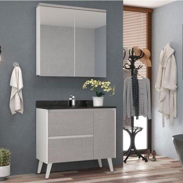 Imagem de Conjunto De Balcão Cewal Ref.910 Bco-arenito - 90cm
