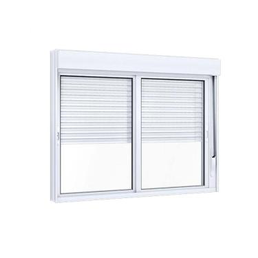 Imagem de Janela De Aluminio Correr Com Persiana - 2 Folhas - 120x120 Giusto Branca