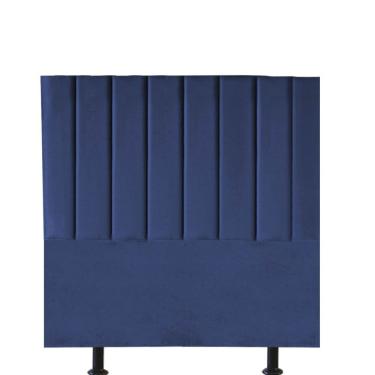 Imagem de Cabeceira Estofada Carla 90cm Solteiro Para Cama Colchão Box Quarto Suede Azul Marinho - Aurora Line