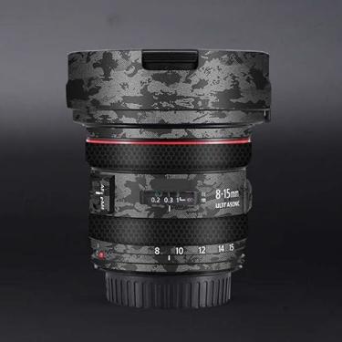 Imagem de Adesivo de lente de câmera EF 8-15 4 L para Canon EF 8-15 mm F4 L revestimento película protetora vinil decalque skin (cinza cavaleiro)