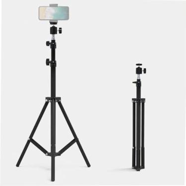 Imagem de Suporte de tripé de 163 polegadas, tripé leve com cabeça esférica de 360°, rosca de 1/10.2 cm, suporte extensível para celular e câmera, todo em metal, tripé de mesa compacto para gravação de vídeo