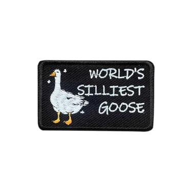 Imagem de MOKOBOIZ World's Silliest Goose 7,6 cm com aplique bordado em gancho e laço, remendo de bordado de ganso bobo, acessórios DIY para mochilas, coletes militares, roupas de arreio para cães, presentes de
