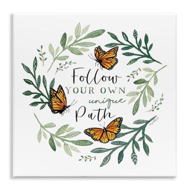 Imagem de Stupell Industries Follow Unique Path Butterflies Wall Plaque Art, design por Elizabeth Tyndall, 12 x 12