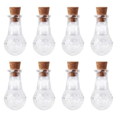 Imagem de 10 minigarrafas de vidro com armazenamento de rolhas de cortiça, pequenos frascos de vidro, recipientes de contas para bricolage, artesanato, lembrancinhas de casamento, aniversário, festa de Natal