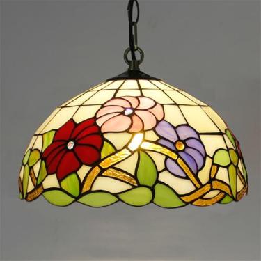 Imagem de Luminária pendente contemporânea de luxo em vidro colorido com LED, estilo retrô americano, ideal para sala de estar, restaurante, quarto, hotel, casa de campo, corredor, café, bar ou escada