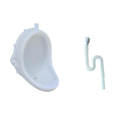 Imagem de Vaveren Mictório infantil simples sem água montado na parede, treinamento para urinar, mictórios infantis, mictório de alta eficiência para banheiro e vaso, com Tubo de 75 Cm