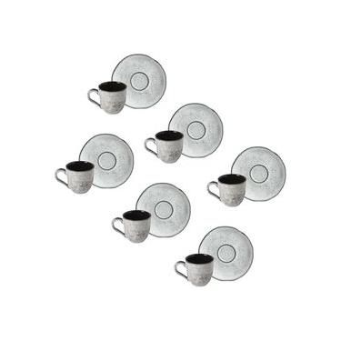 Imagem de Conjunto de Xícaras de Café com Pires Porto Brasil Orgânico Echo 120ml - 6 Peças