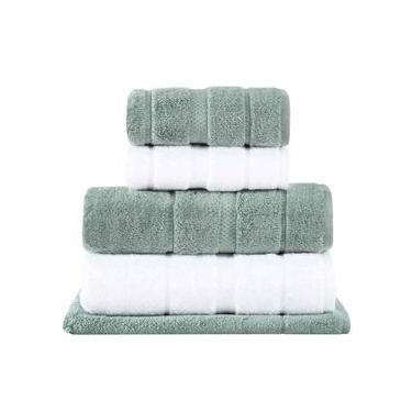 Imagem de Jogo de Toalhas de Banho com 05 Peças Vision Dual Air Branca e Verde - Buddemeyer