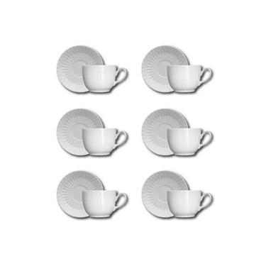 Imagem de Conjunto de Xícaras para Café Germer Diamante em Porcelana 80 ml – 6 Peças