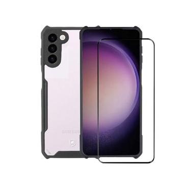 Imagem de Kit Capa Dual Shock X e Pelicula Dual Glass Preta para Samsung Galaxy S23 Plus - Gshield