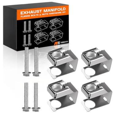 Imagem de 03442 Kit de ferragens de parafusos e porcas de flange do coletor de escape, 4 conjuntos para Jeep Wrangler, Dodge Durango Dakota, Ram 1500, substituição #55366000AA 6036717AA