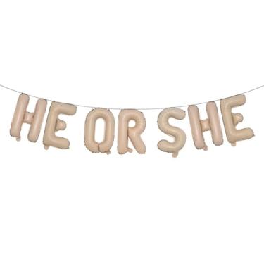 Imagem de Gender Reveal Balloons Christmas He or She Baking Party Decoration Boy or Girl Baby Shower Decoration Supplies Favors Photobooth Props (HE OR SHE Caramel)
