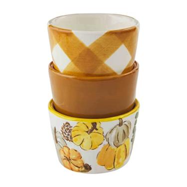 Imagem de Mud Pie Buffalo Check Ramekin Conjunto de 5 x 7,6 cm de diâmetro, laranja