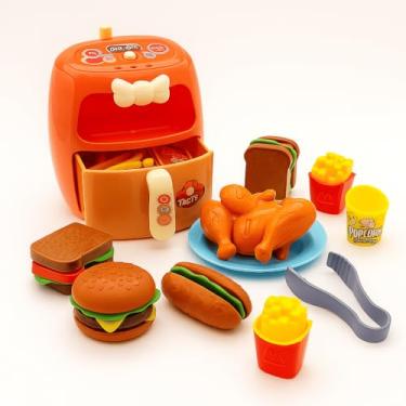 Imagem de Air Fryer Infantil Comidinhas Luz Frango Batata Frita Acessórios