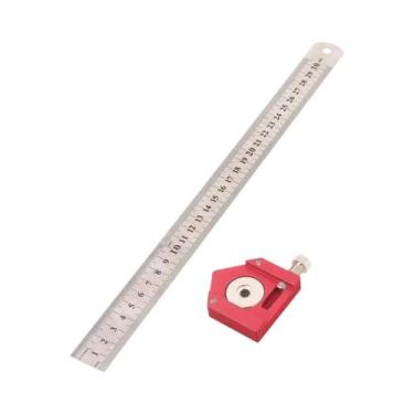 Imagem de Régua De Aço Com Ângulos De 45, 60 E 90 Graus, Bloco De Posicionamento