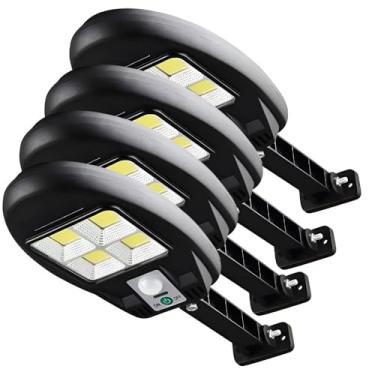 Imagem de Genérico, Kit 4 Luminária Lâmpada Solar LED com Sensor de Movimento 15W Á Prova D'Água para Áreas Externas