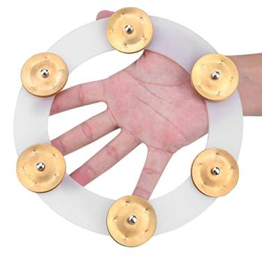 Imagem de SPYMINNPOO Címbalos de Tambor Hi Hat Pandeiro Durável Sinos de Aço Inoxidável Instrumento de Percussão Acessório para Desempenho de Conjunto de Tambor (Ouro)