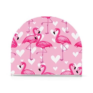Imagem de JUZIHAI Porta-guardanapos flamingos rosa para mesa dispensador de guardanapo de acrílico para mesa suporte de lenços independente para cozinha sala de jantar bar festa decoração de casa
