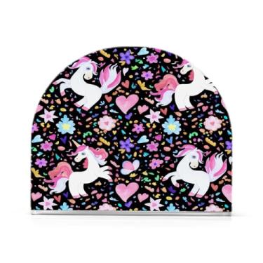 Imagem de Qilmy Porta-guardanapos de acrílico unicórnios, suporte de lenços de mesa independente transparente, dispensador de papel de coquetel para cozinha, jantar, restaurante, bar, decoração, 1 pacote