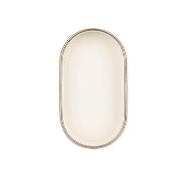 Imagem de Hipiwe Bandejas decorativas de perfume, oval, organizador de mesa de cabeceira, organizador de manobrista, branco