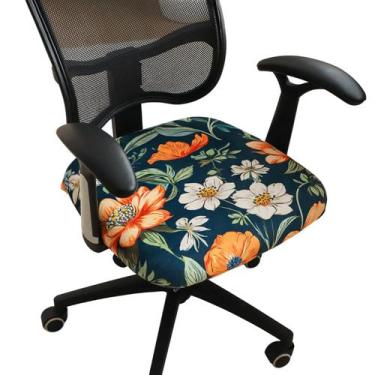 Imagem de Capa de cadeira de escritório FORCHEER Velvet Floral 38-50cm