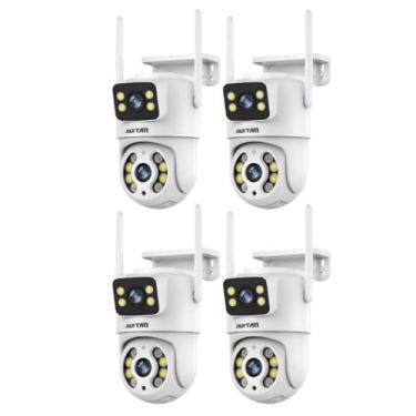 Imagem de ANJ.GG Câmera de Segurança Dome Interna/Externa, 1080p, Detecção de Movimento, Segurança Residencial/Monitoramento, L1-branco*4, Wi-Fi/Com fio, Áudio 2 Vias, AC/DC, Wi-Fi