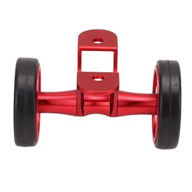 Imagem de KIMISS Rolos Easywheel para Guarda-lamas de Bicicleta - Roda Dupla para Bicicletas Dobráveis ​​Brompton e Dahon, Liga de Alumínio, Peças de Reposição Leves e de Rolamento Suave (Vermelho)