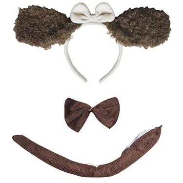 Imagem de Petitebella Combined Animal Headband Bowtie Tail 3pc Costume (Poodle(brown), One Size)